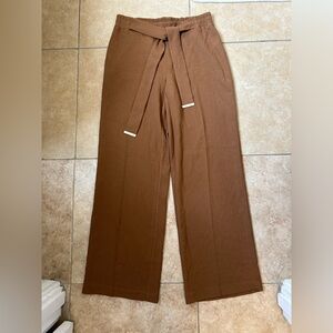 Calvin Klein Brown Wide-Leg Tie-Waist Pants (s/m)